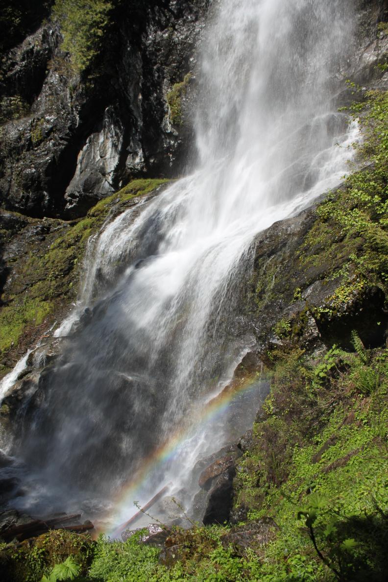 Rainbow at the bottom of Gold Run Falls